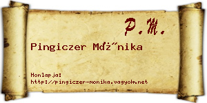 Pingiczer Mónika névjegykártya